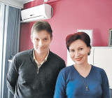 Один из основателей «Отпора» Срджа Попович с Дарьей Асламовой 