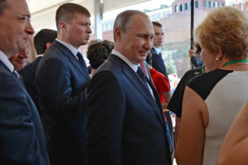 Владимир Путин на Московском фестивале «Книги России» на Красной площади