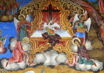 Святой Дух на престоле. Фреска Рильского монастыря